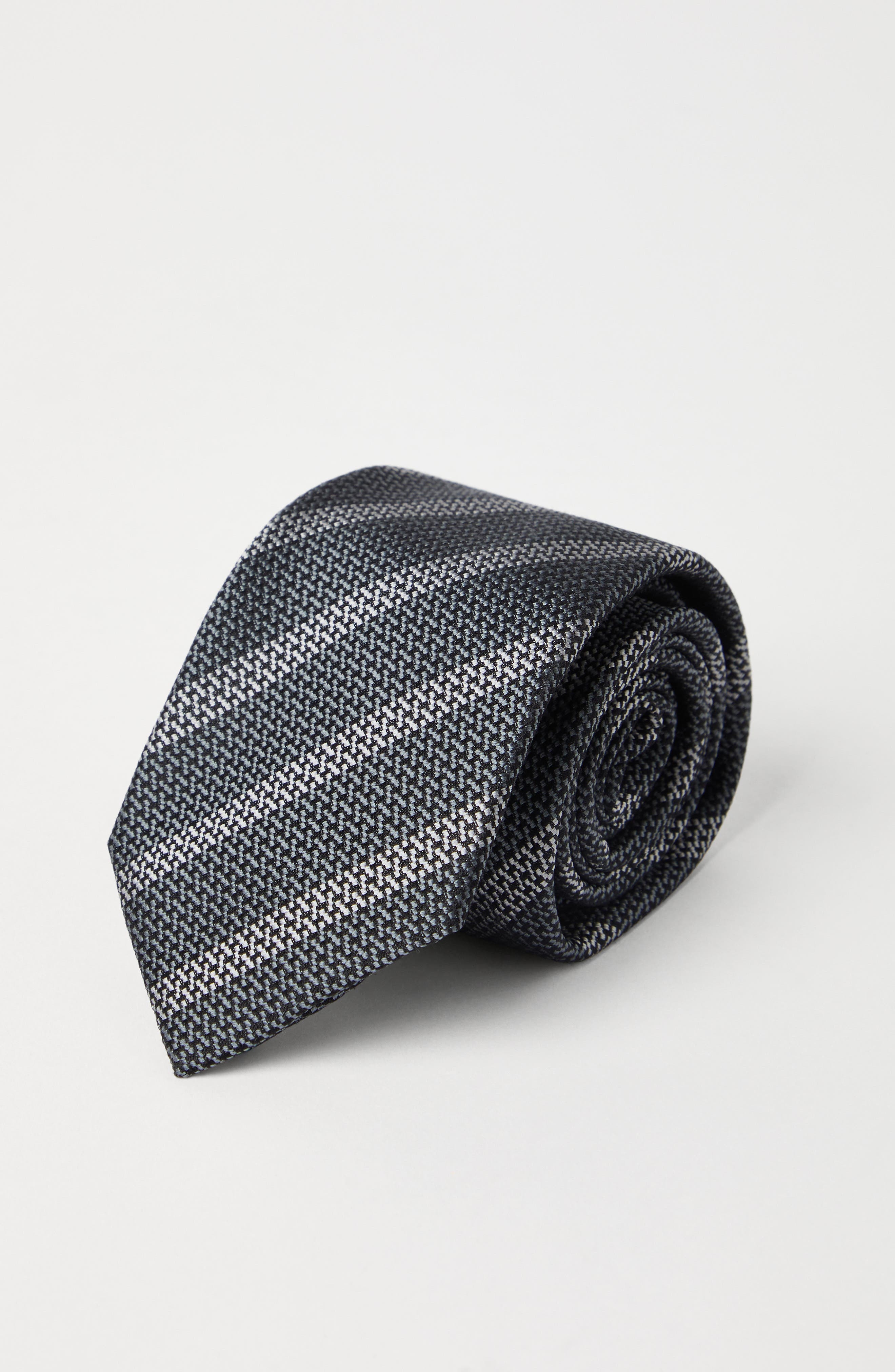 Brunello Cucinelli Striped silk necktie in Medium Grey at Nordstrom - 3