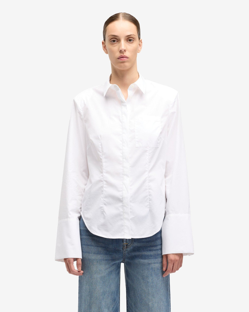 7 For All Mankind Poplin Fitted Shirt in White outlook