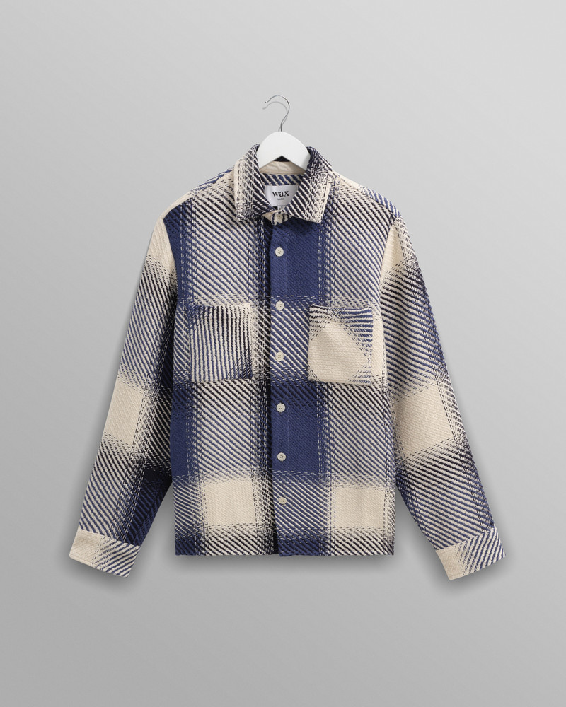 Whiting - Blue And Ecru Shadow Check Overshirt 1