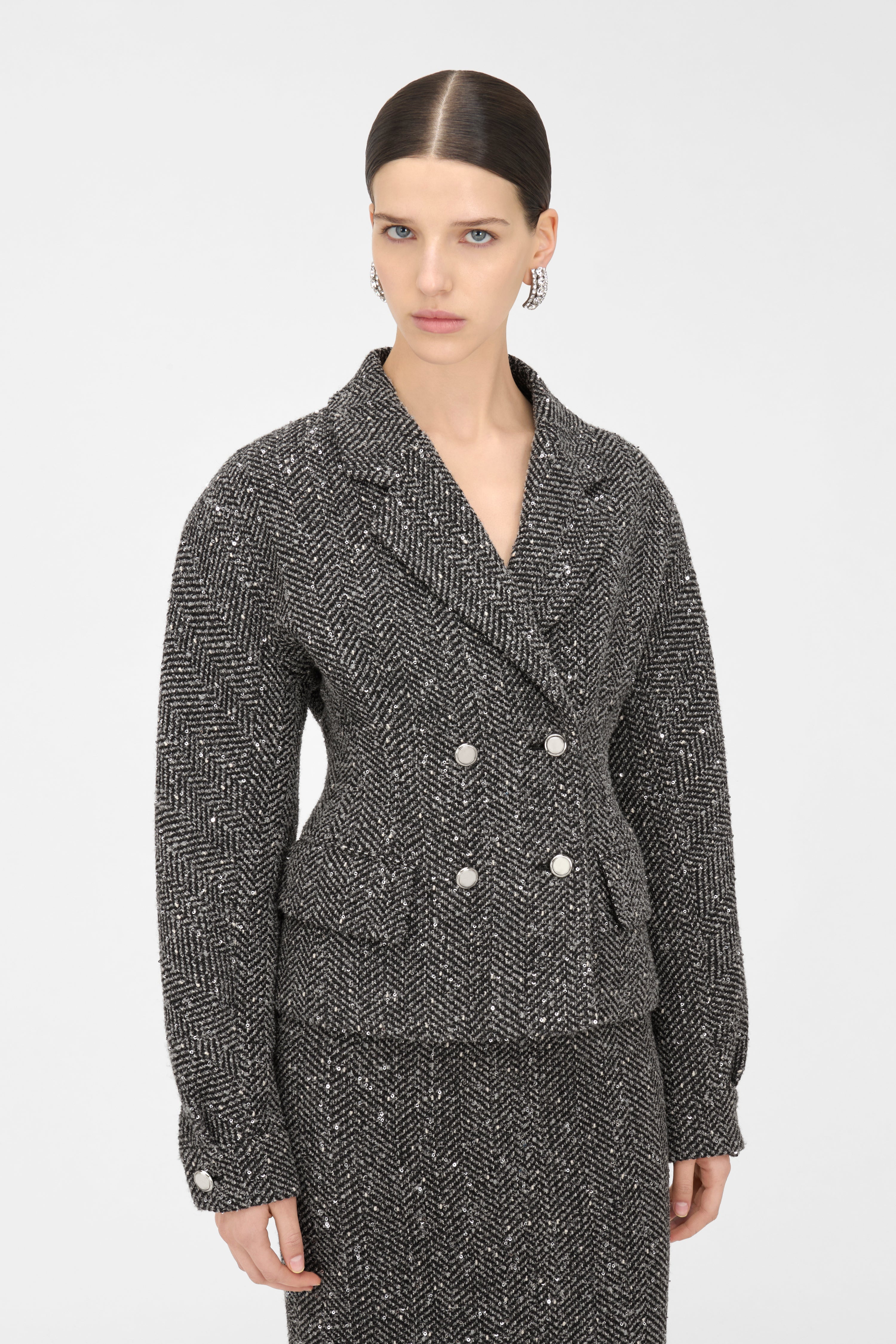 SEQUIN TWEED JACKET - 5