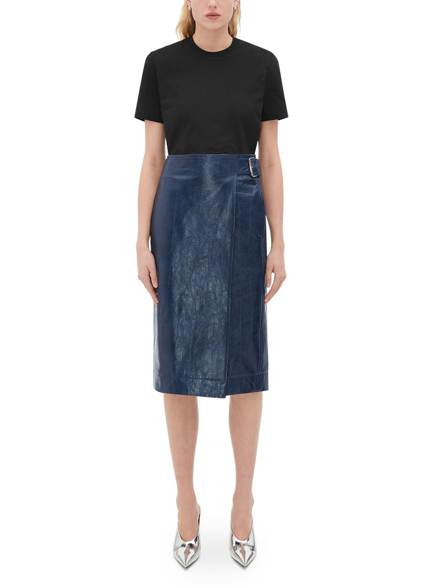 Embossed Leather Midi Skirt - 2