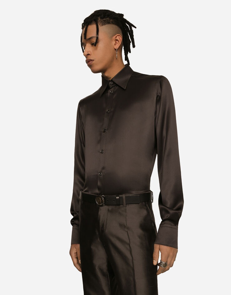Silk satin Martini-fit shirt - 4