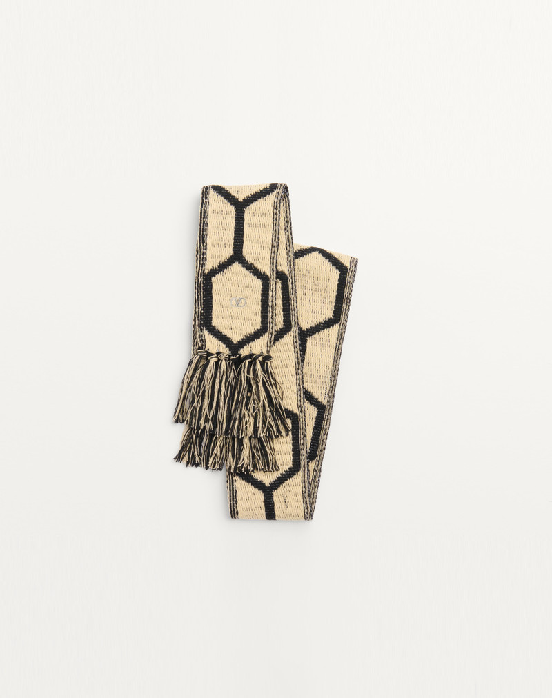 Valentino ANTIBES COTTON SCARF WITH FRINGE outlook