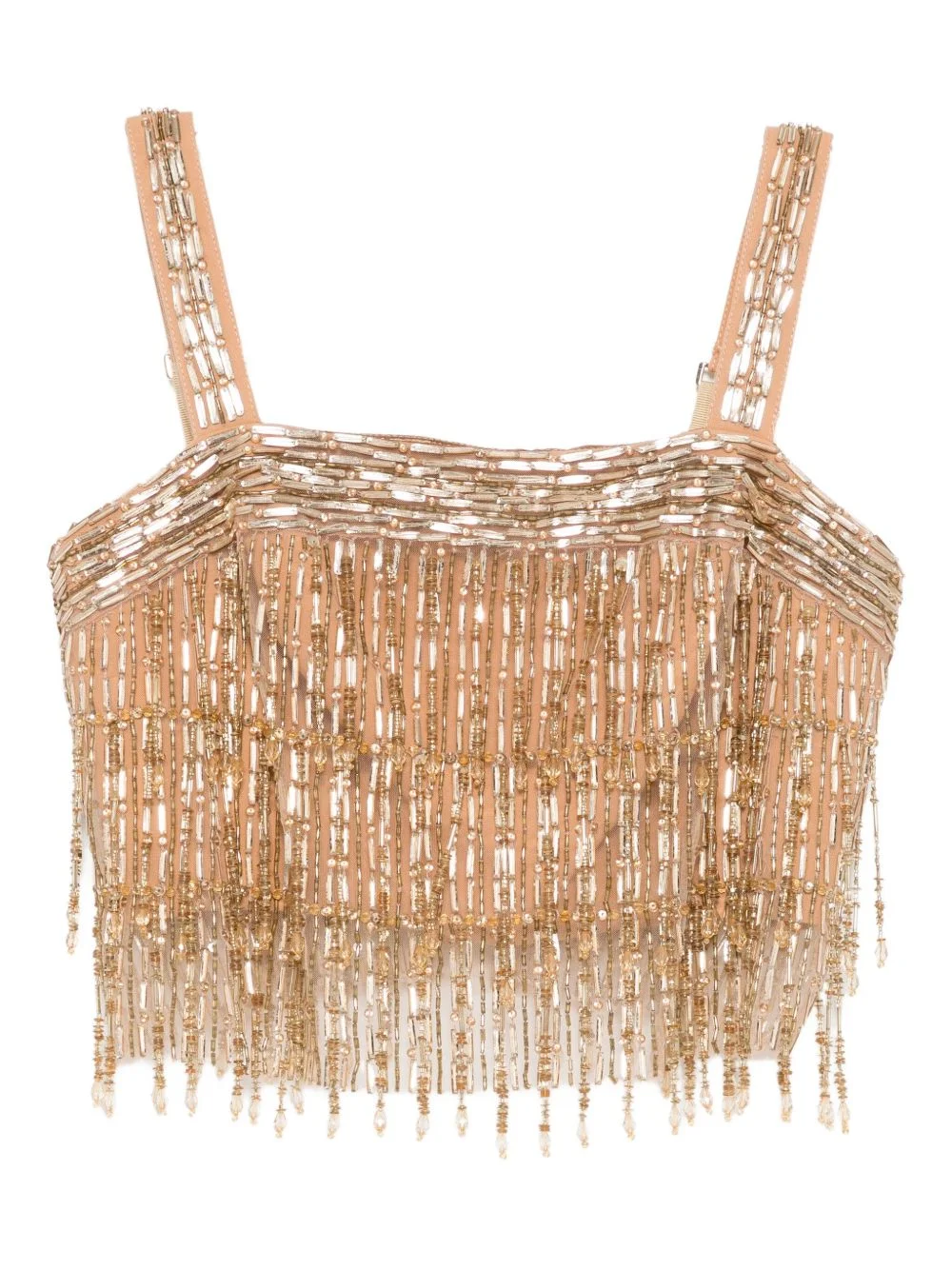 sequin-embroidered crepe top - 1