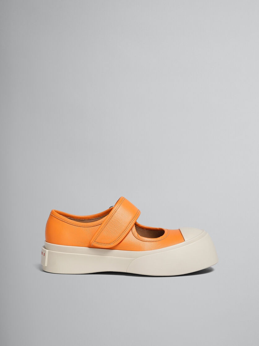 ORANGE NAPPA LEATHER MARY JANE SNEAKER - 1