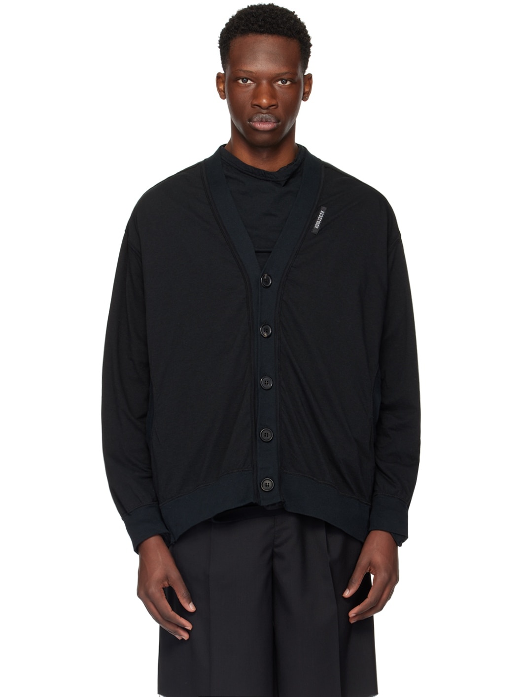 Black Layered Cardigan - 1