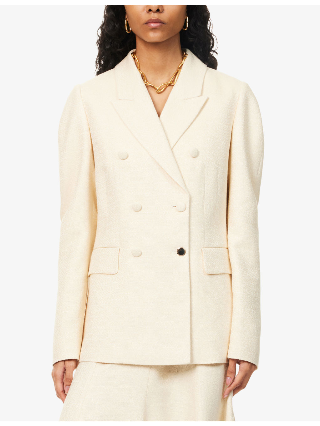 Sedna Double-Breasted Silk Blazer - 3