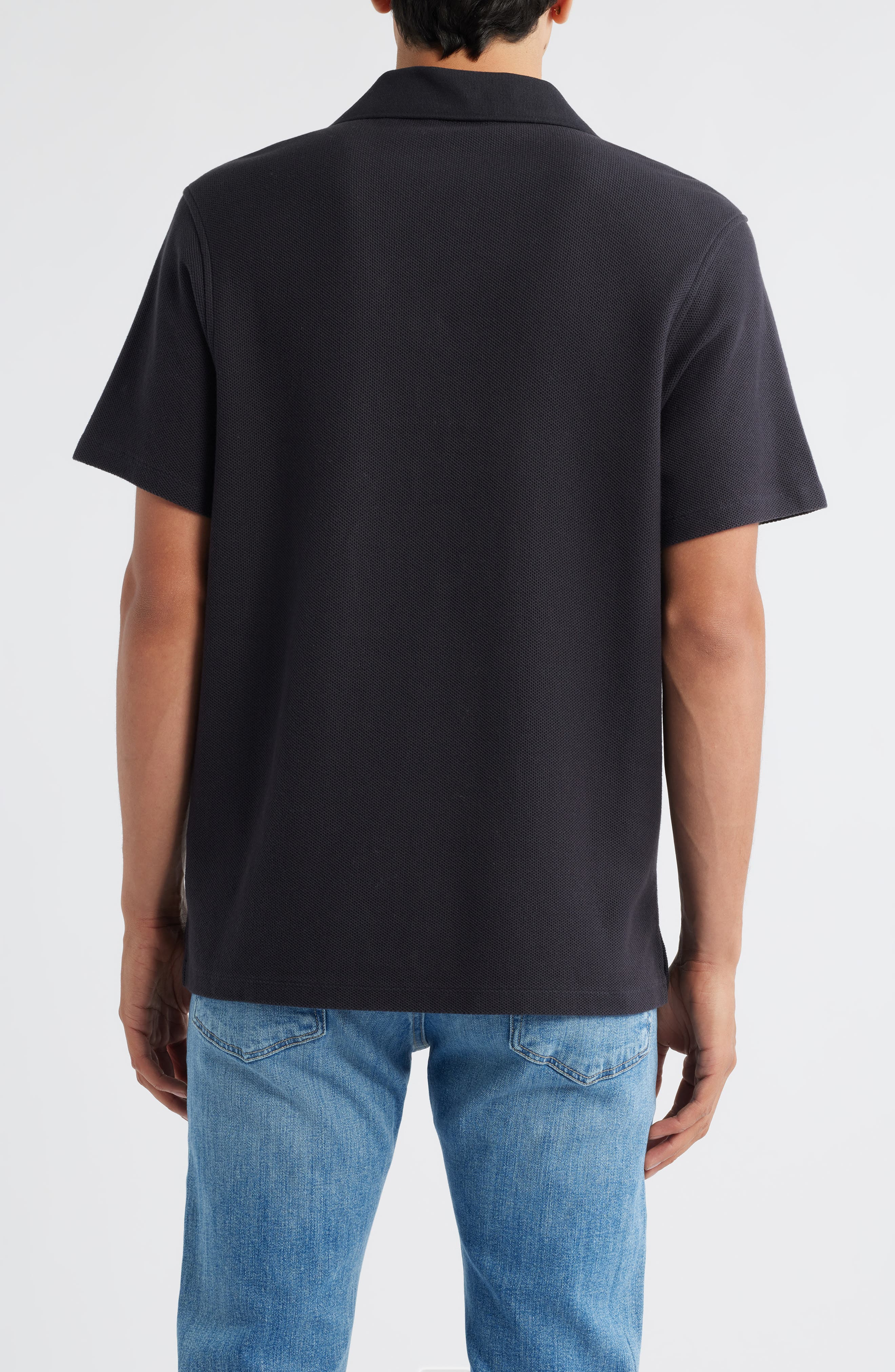 FRAME Jacquard Polo in Charcoal at Nordstrom - 2