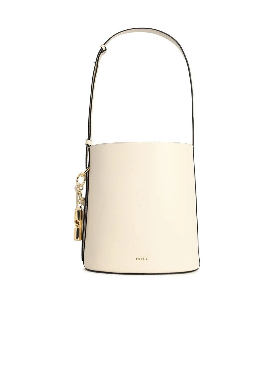 Furla Cream Leather 'Roxie' Bucket Bag - 1