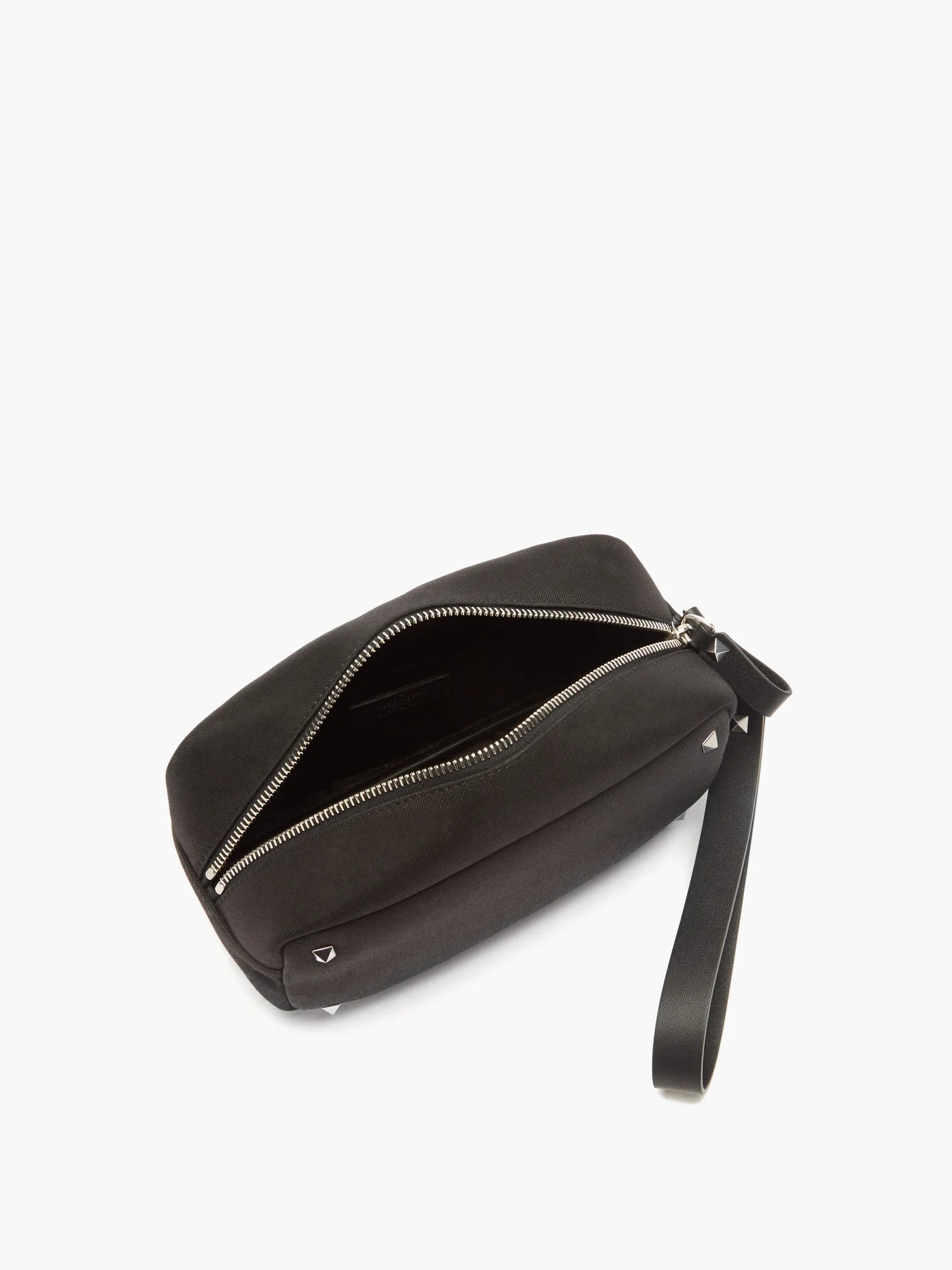 Rockstud leather-trimmed wash bag - 3