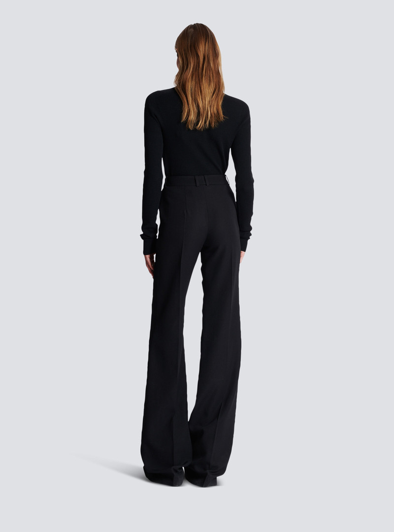 Flared trousers with creases 4