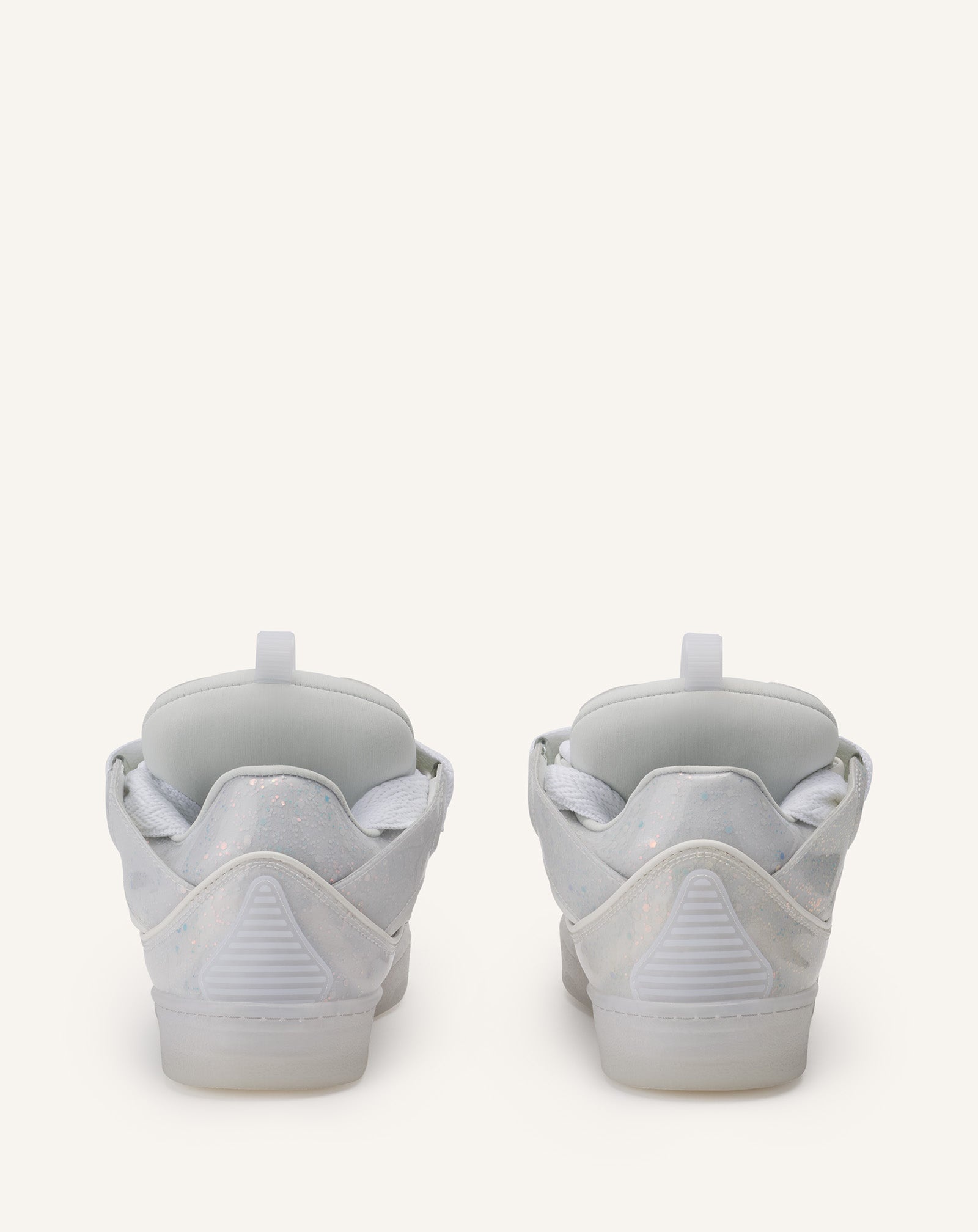 LEATHER CURB SNEAKERS WITH GLITTER EFFECT - 3