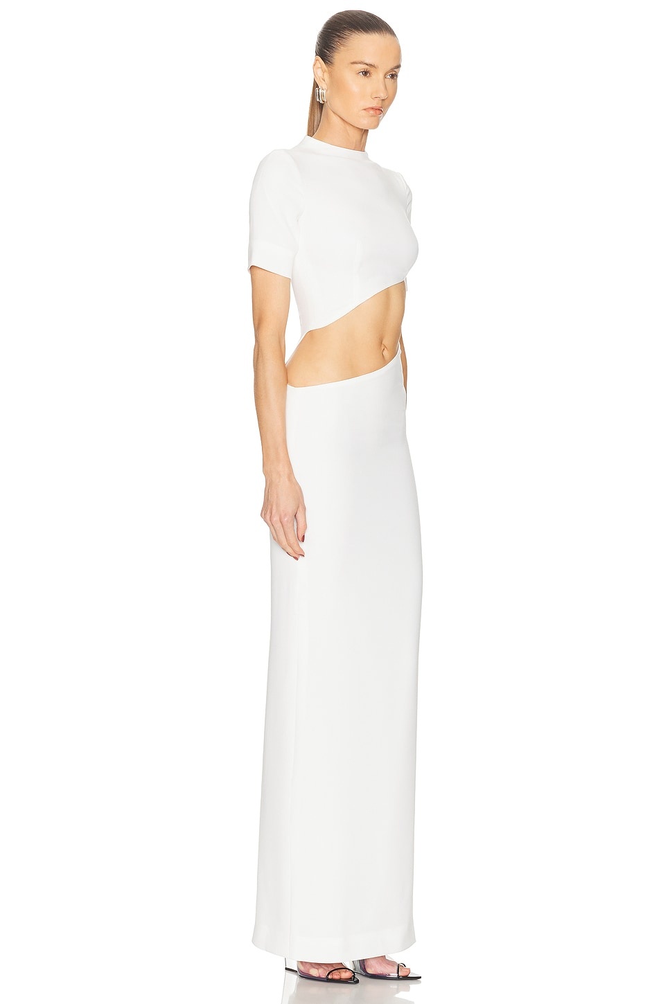 Short Sleeve Front Cutout Dress - 2