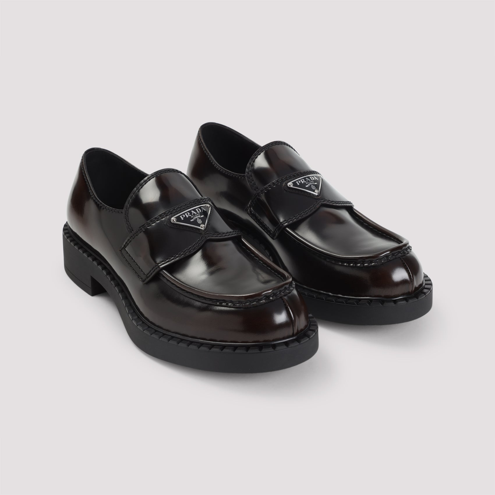 Prada Chocolate Brushed Loafers Men - 3