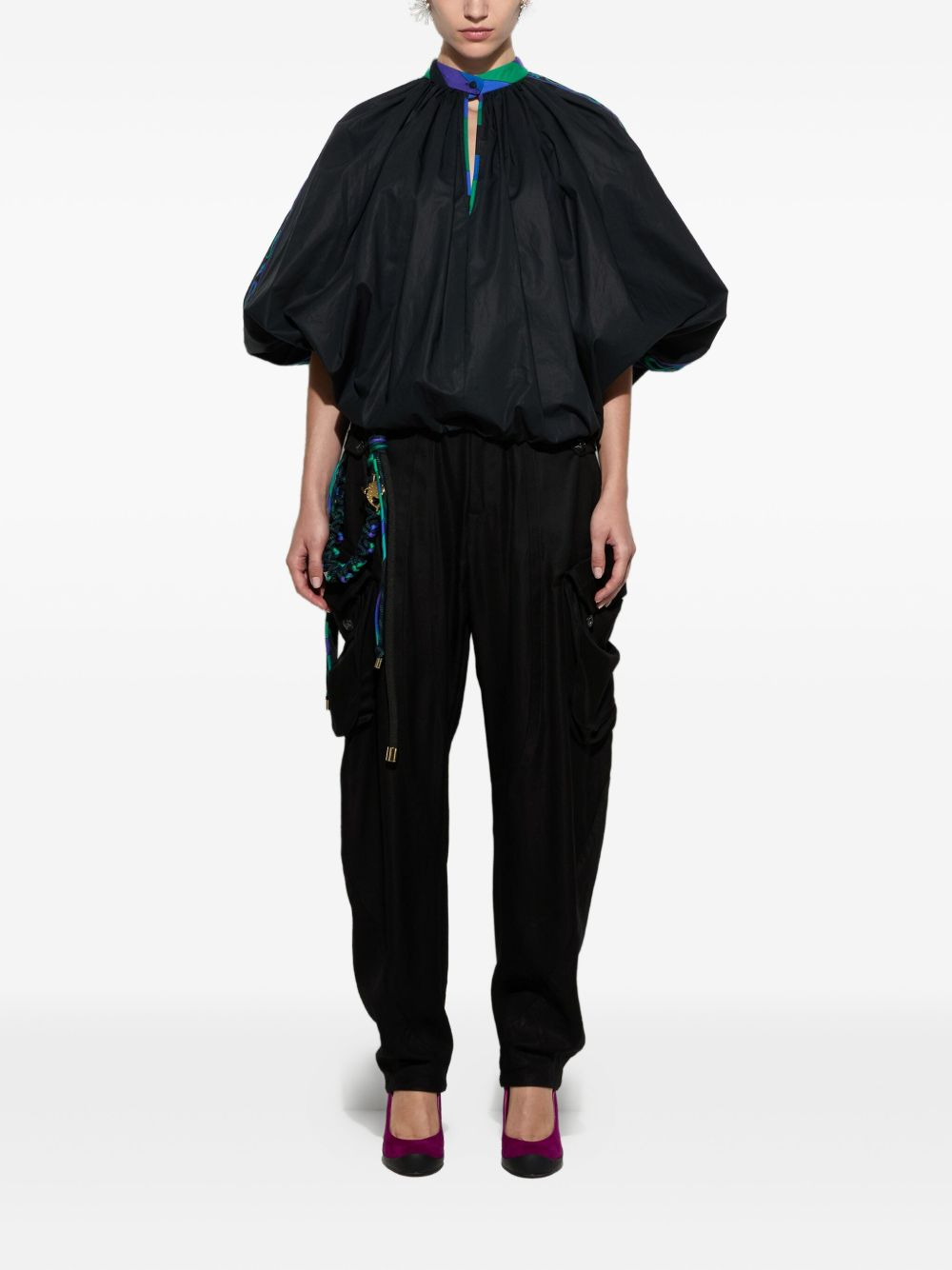 cargo-pocket tapered trousers - 2