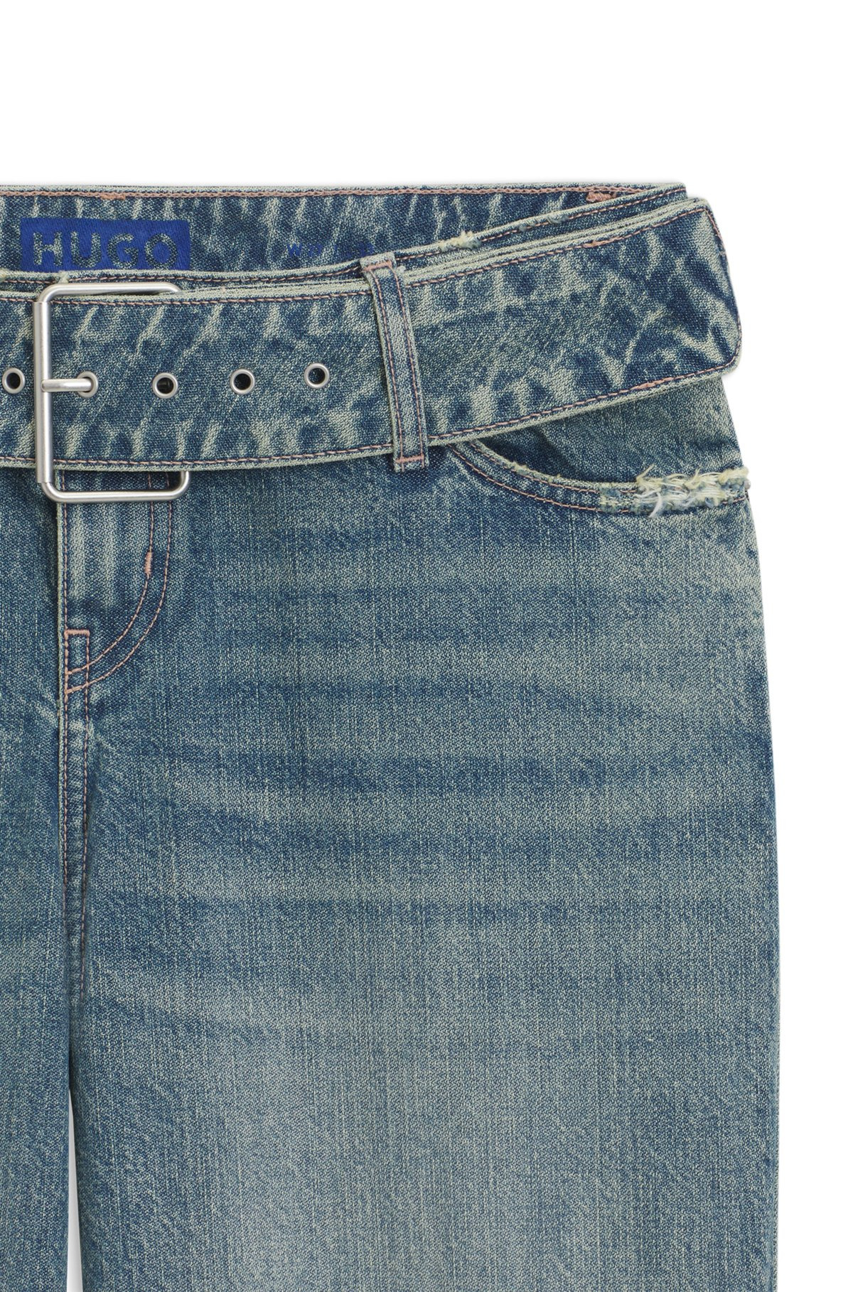 BAGGY-FIT JEANS WITH DENIM BELT - 6