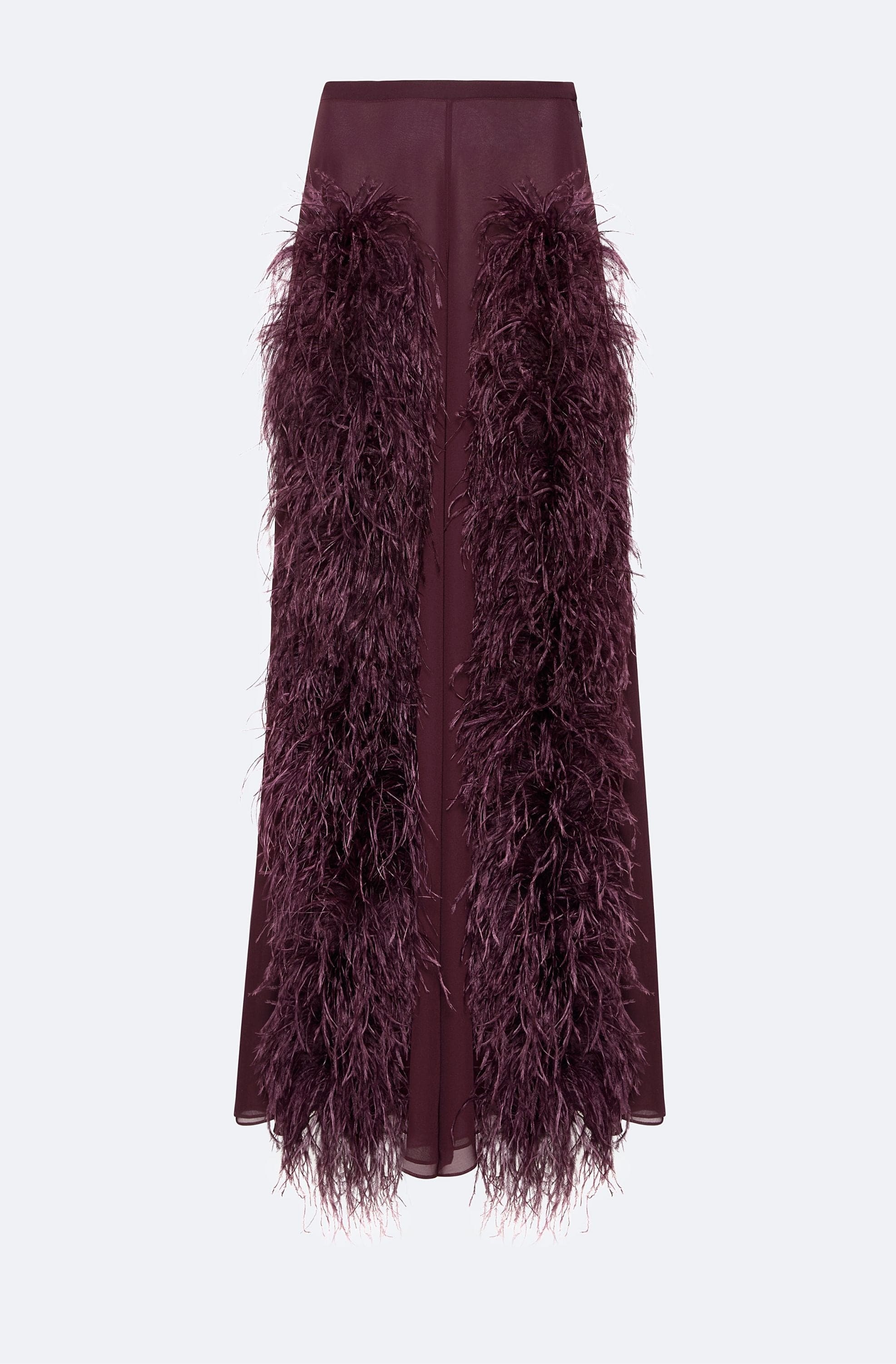 Lightweight Georgette Wide Leg Pant With Feathers - 1