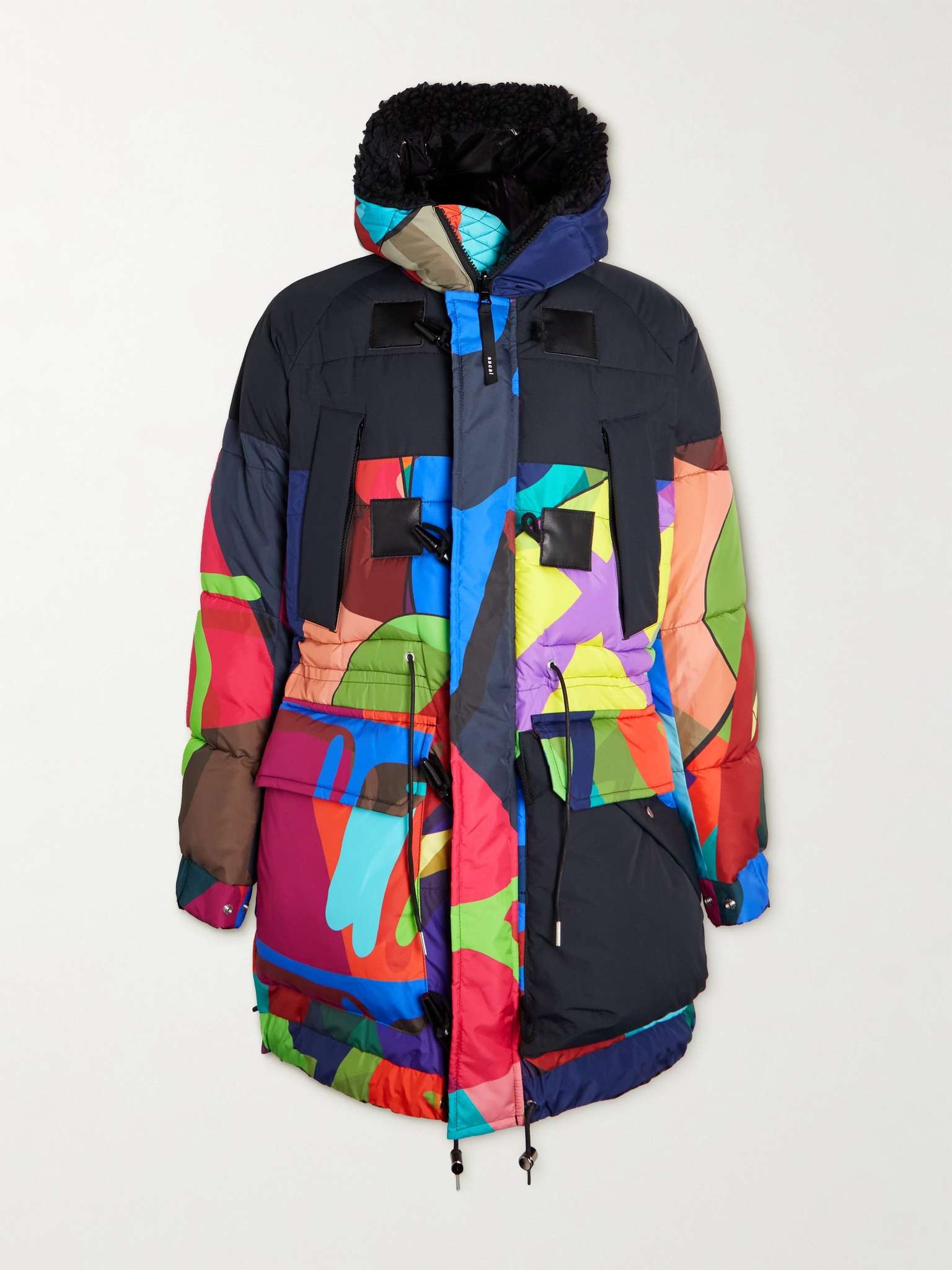 + KAWS Oversized Faux Fur-Trimmed Quilted Printed Shell Jacket - 1