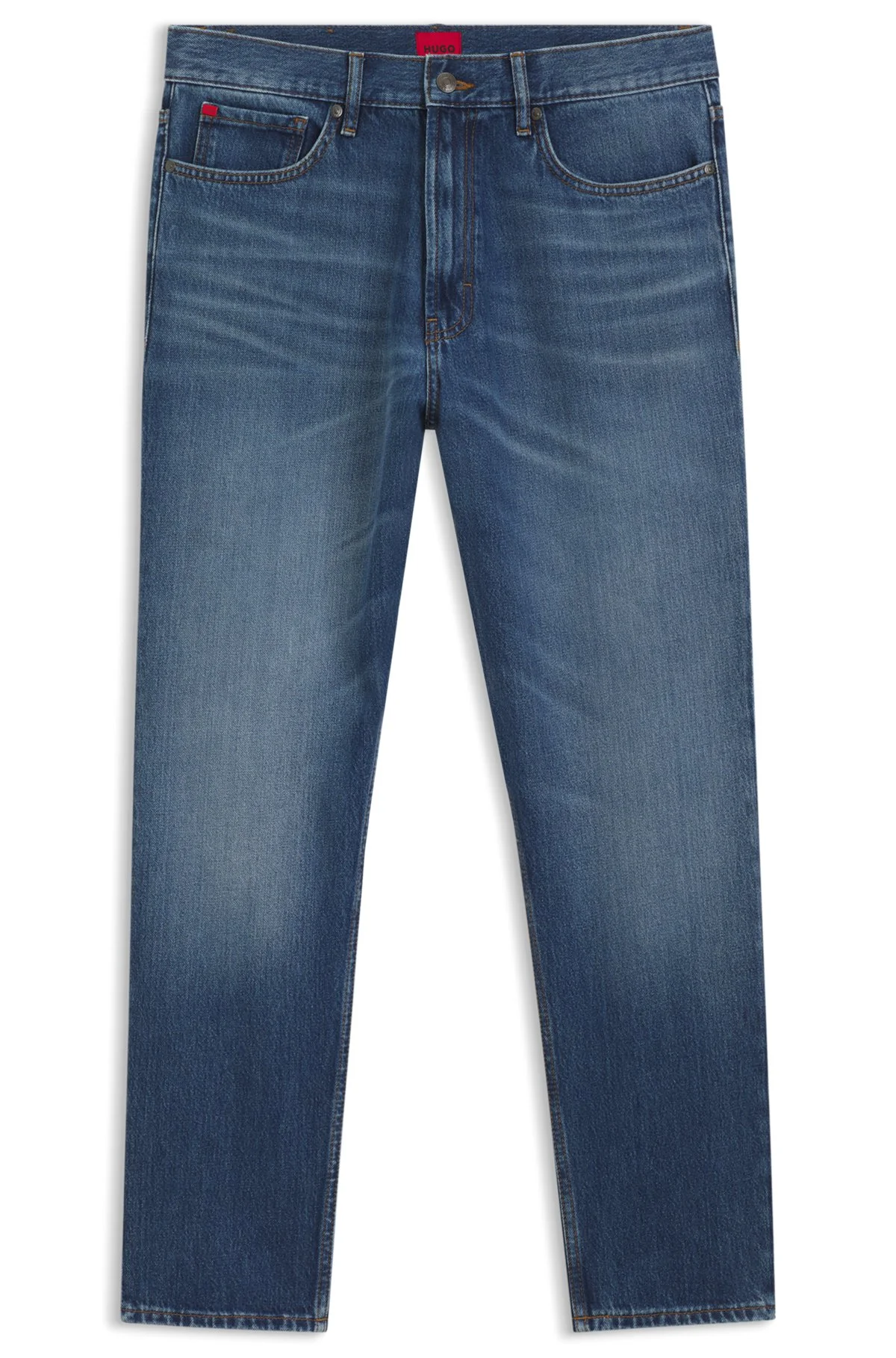 RELAXED-TAPERED-FIT JEANS IN BLUE DENIM - 1