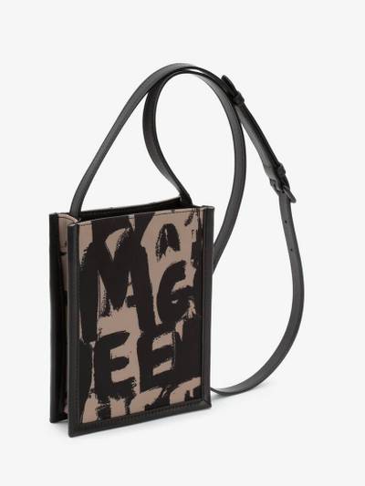 Alexander McQueen Mcqueen Graffiti Edge Mini Crossbody Bag in Black/beige outlook