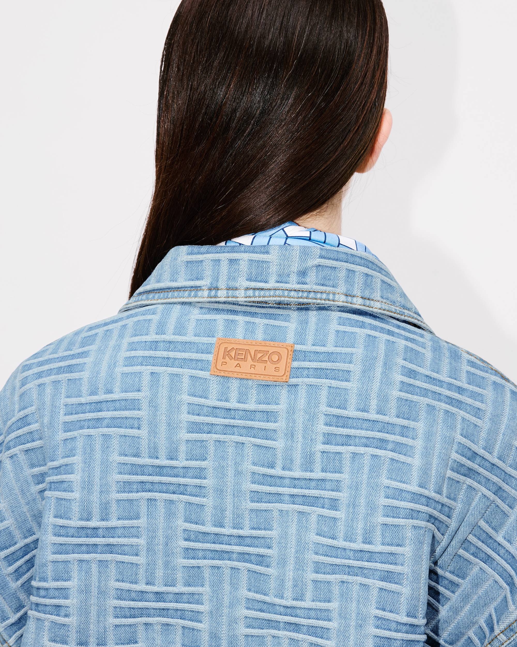 'KENZO Weave' jacquard oversized shirt in japanese denim - 8