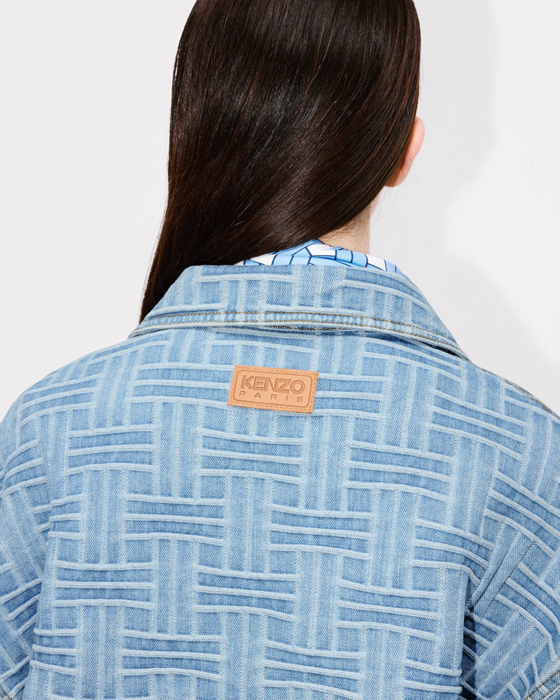'KENZO Weave' jacquard oversized shirt in japanese denim 8