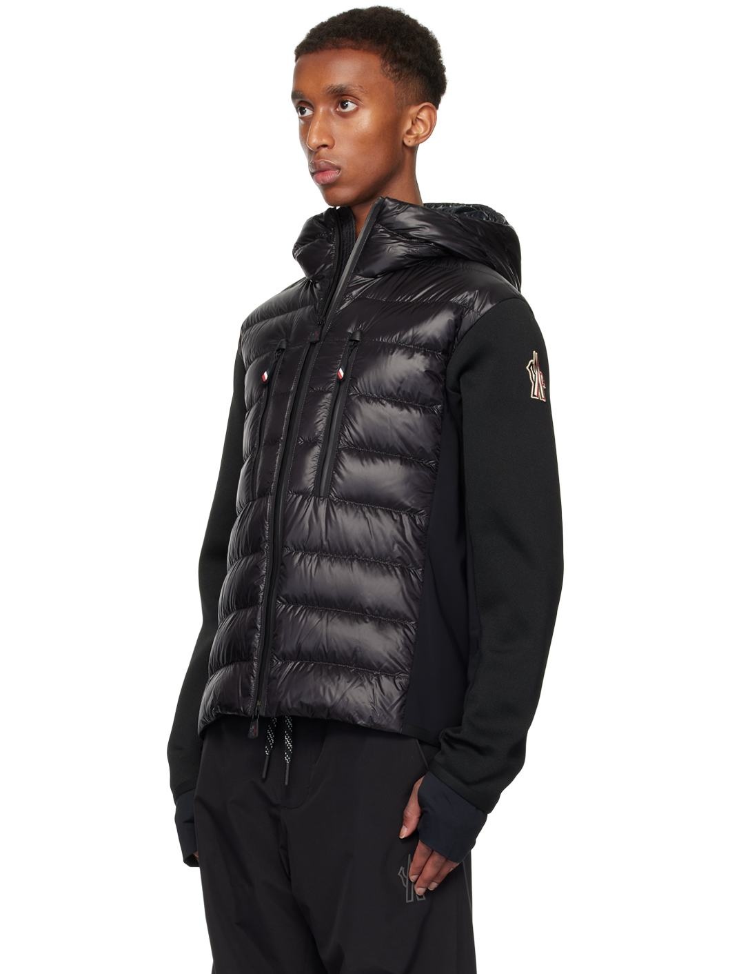 Black Paneled Down Jacket - 4