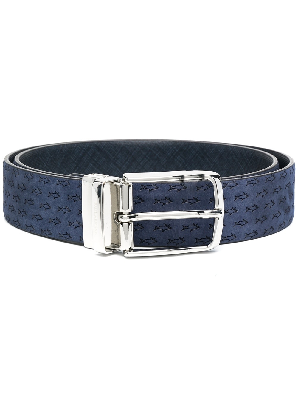 shark-print leather belt - 1