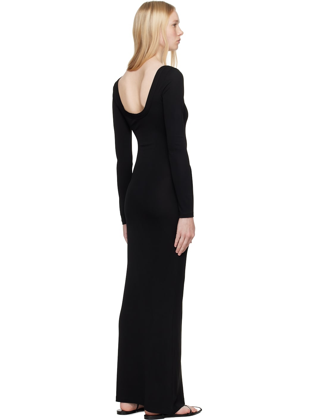 Black Scoopneck Maxi Dress - 3