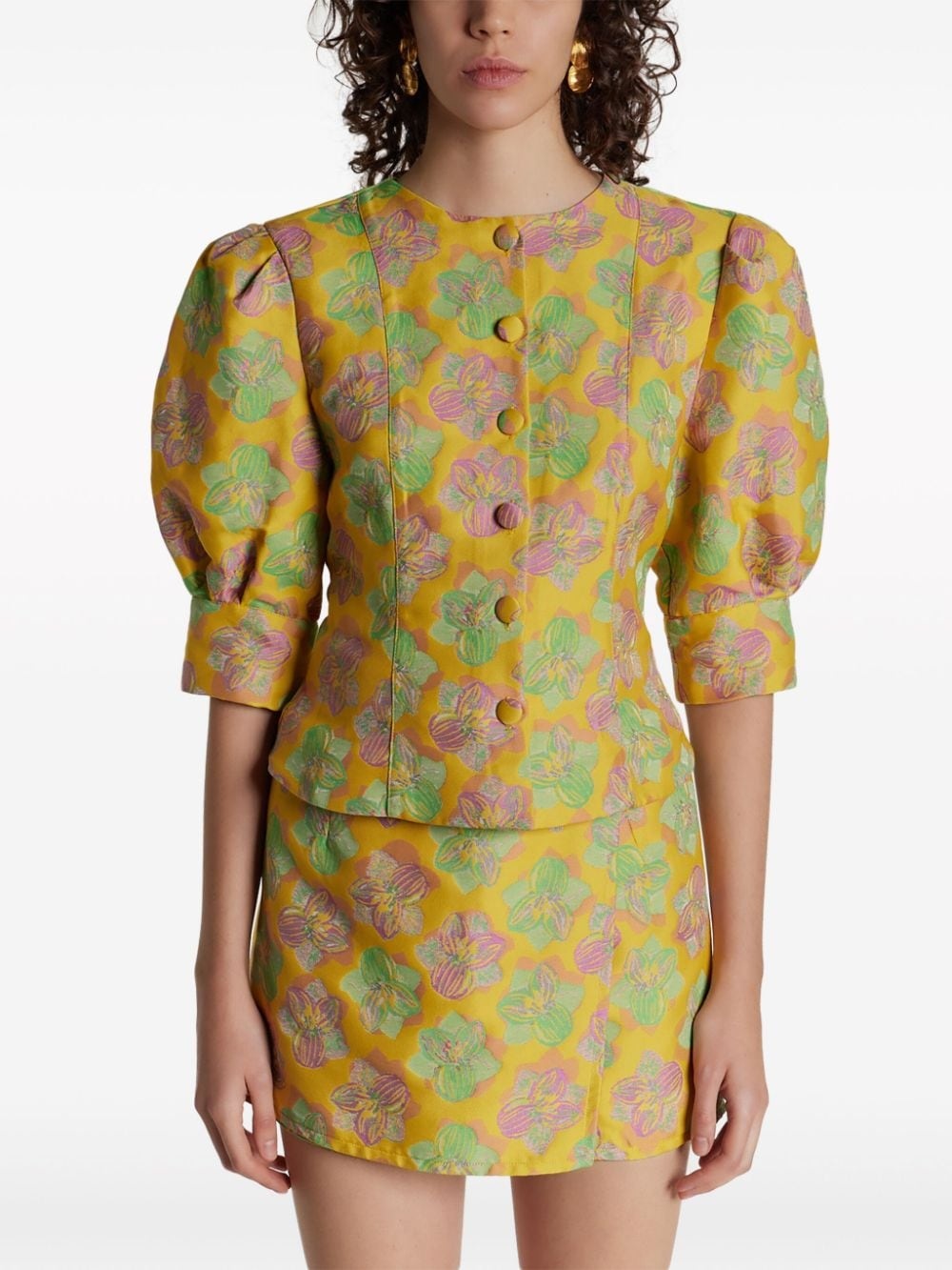 Jasper floral-jacquard blouse - 2