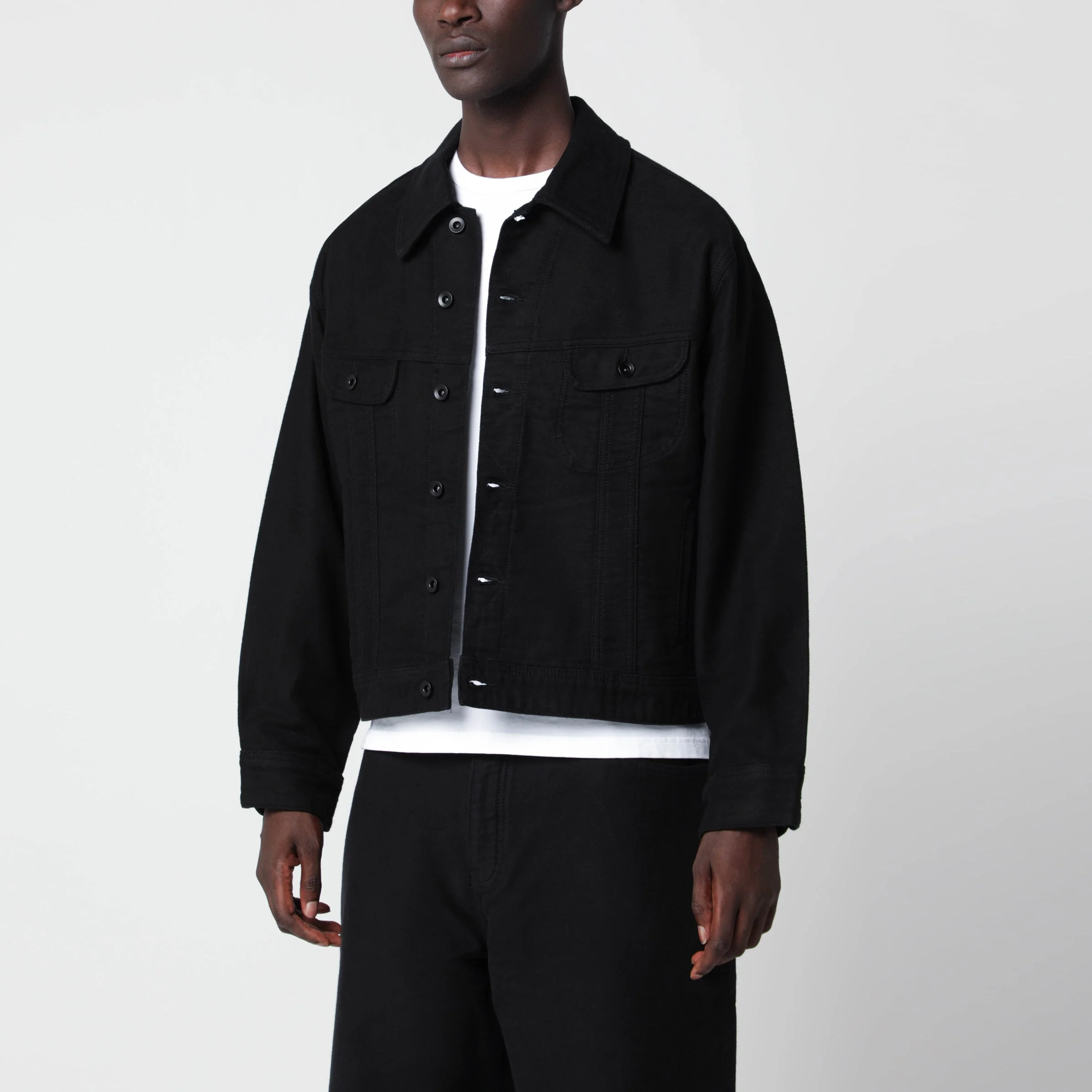 Black Derby jacket in cotton moleskin - 1