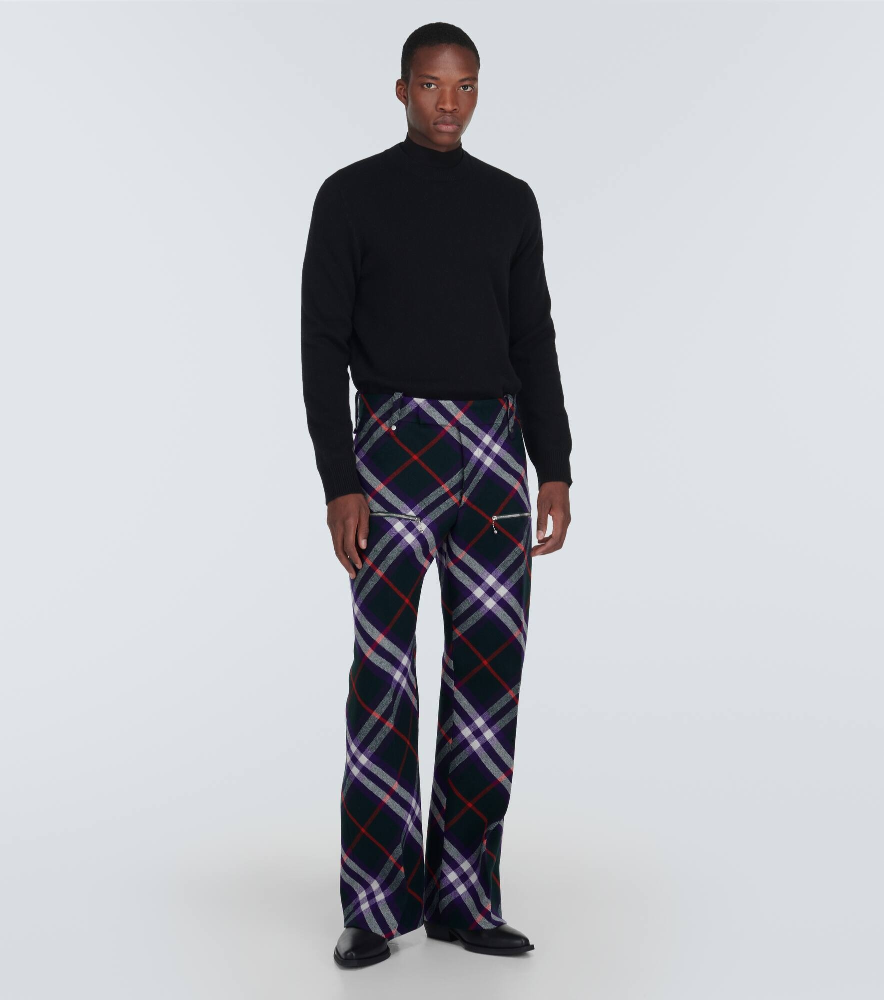 Burberry Check wool pants - 2