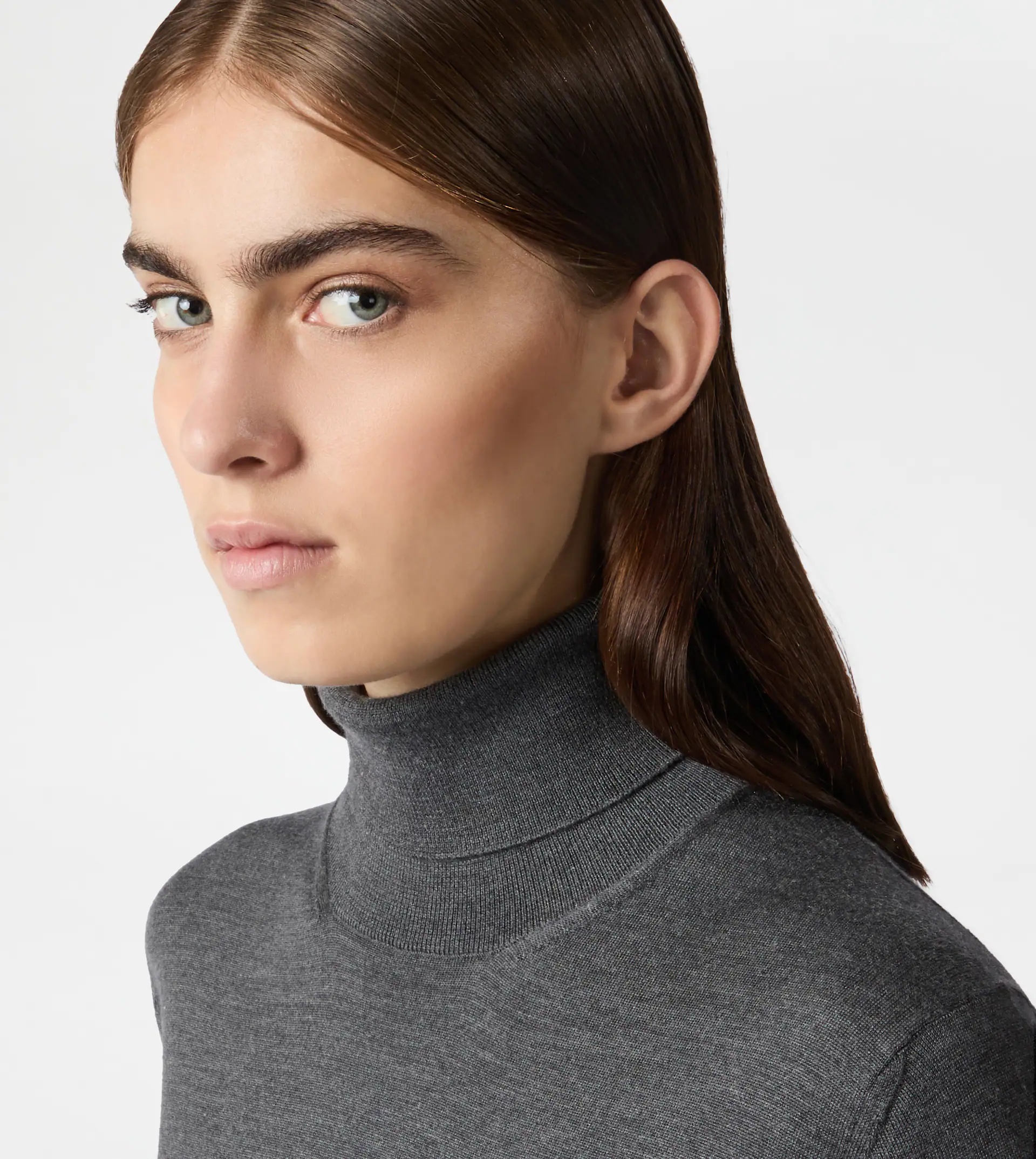 SILK BLEND TURTLENECK - GREY - 4