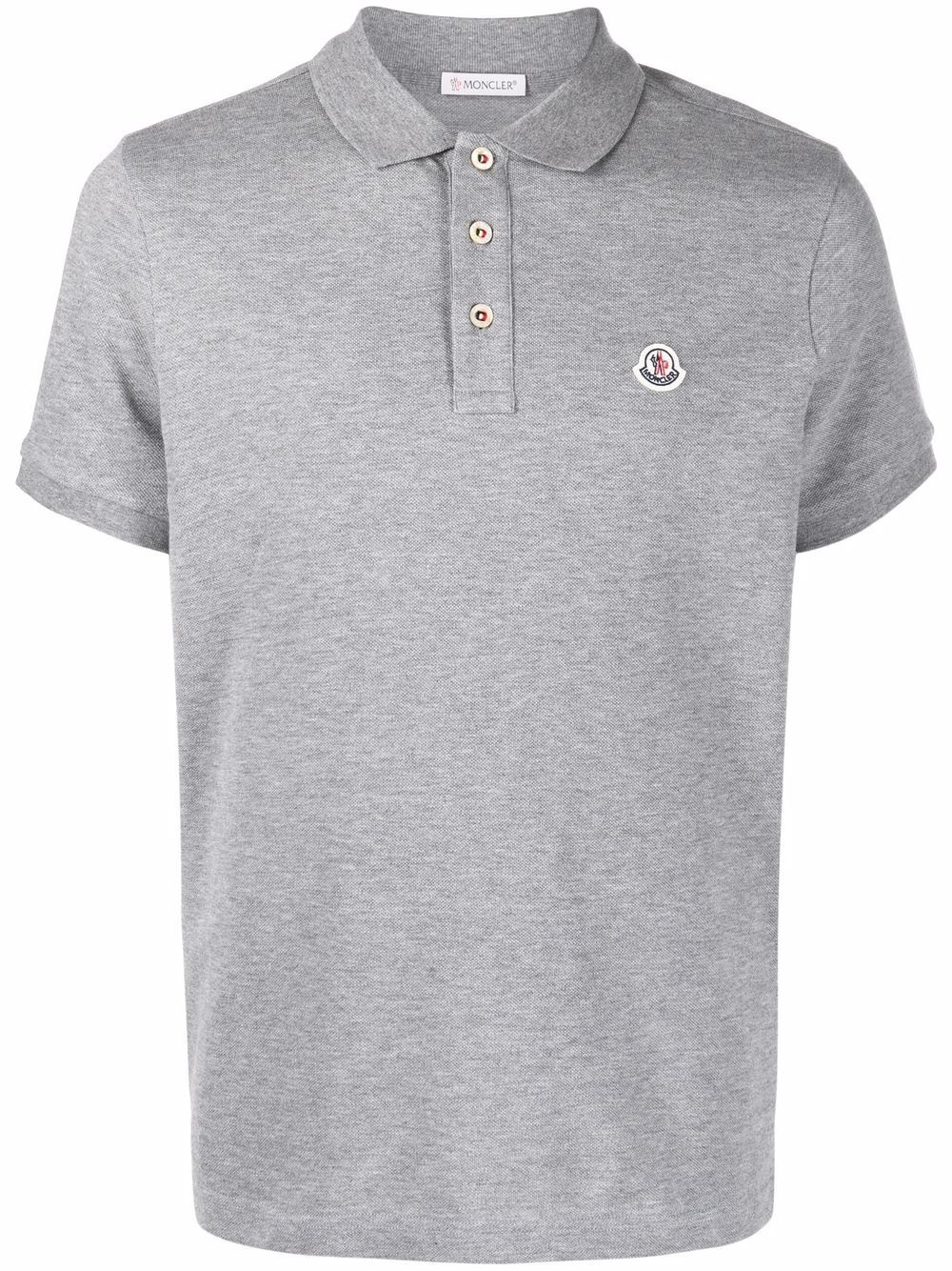 logo-patch polo shirt - 1