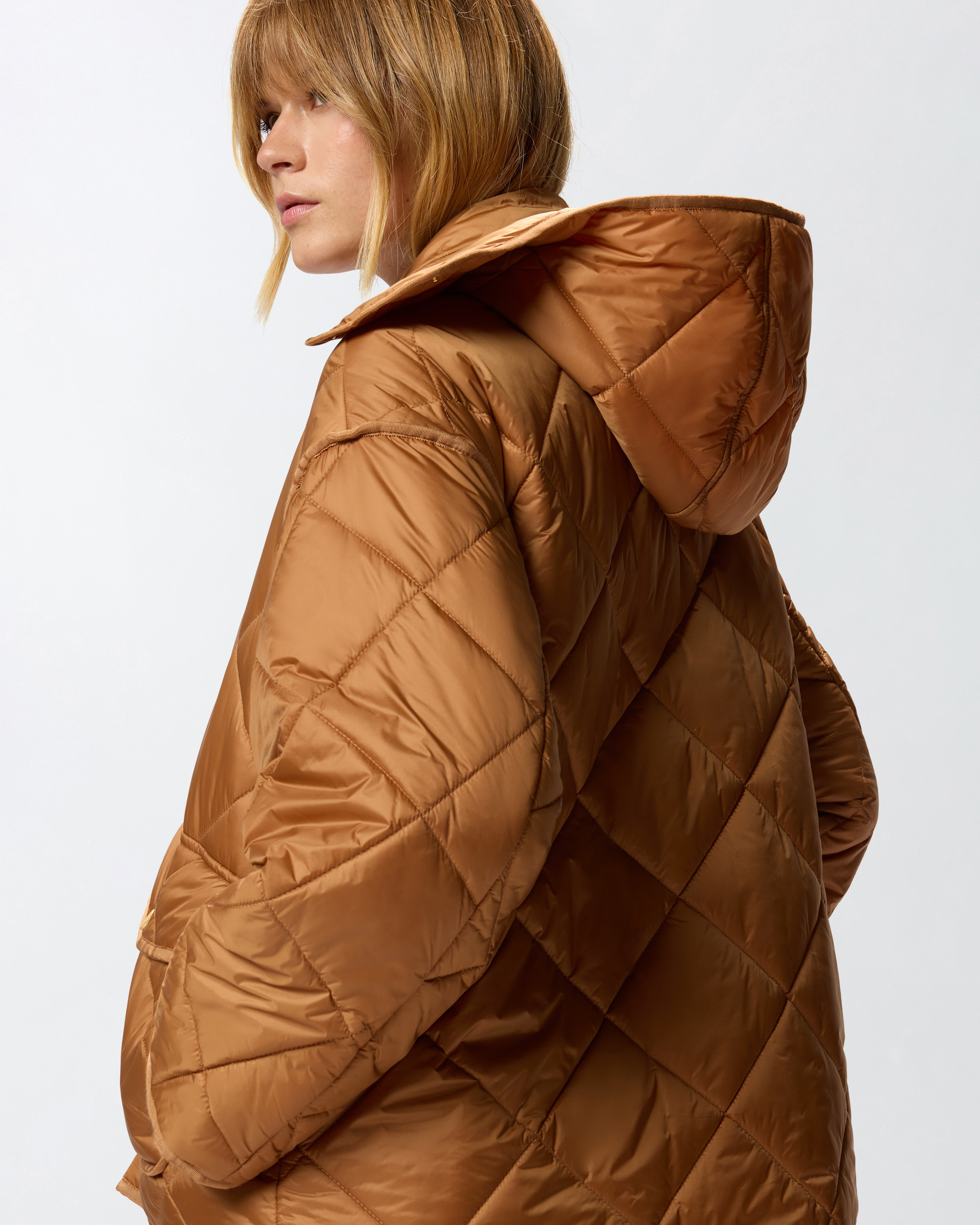 QUILTED TECHNICAL CANVAS PEA COAT - 5
