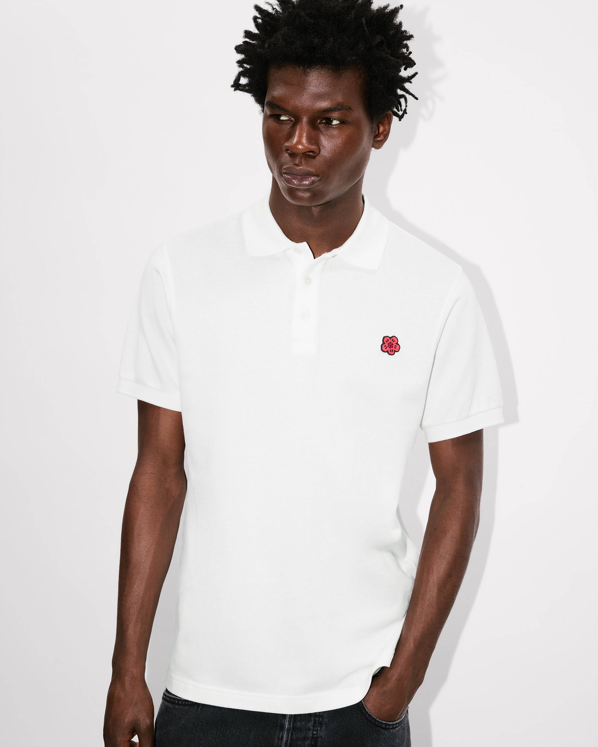 'Boke Flower' embroidered slim polo - 8