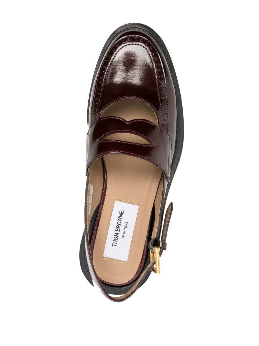 slingback-strap leather loafers - 4