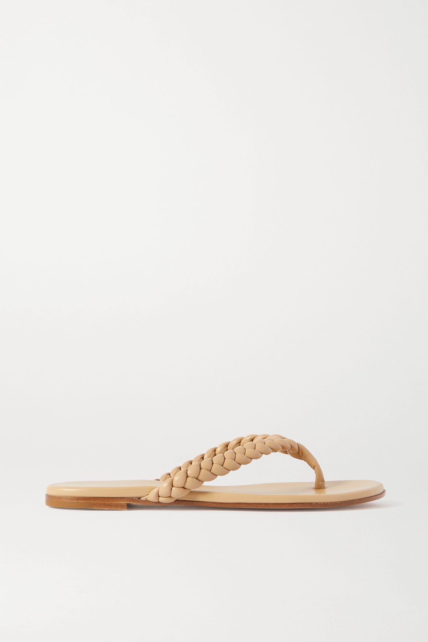 Braided leather flip flops - 1