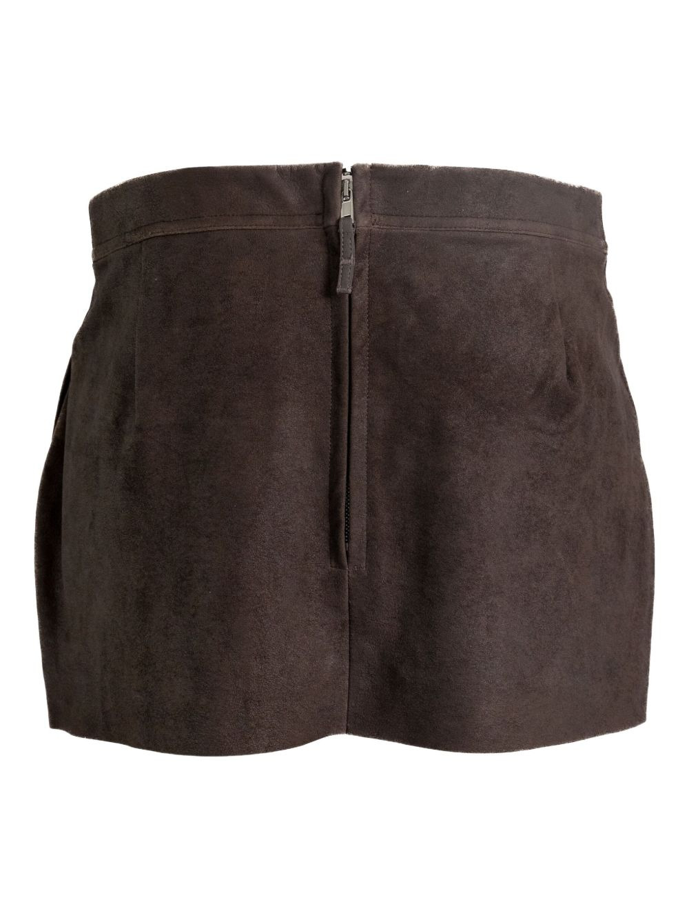 rear-zip suede skirt - 2