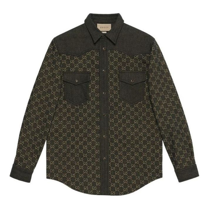 Gucci GG Jacquard Denim Shirt 'Black' 669613-XDBUF-1289 1