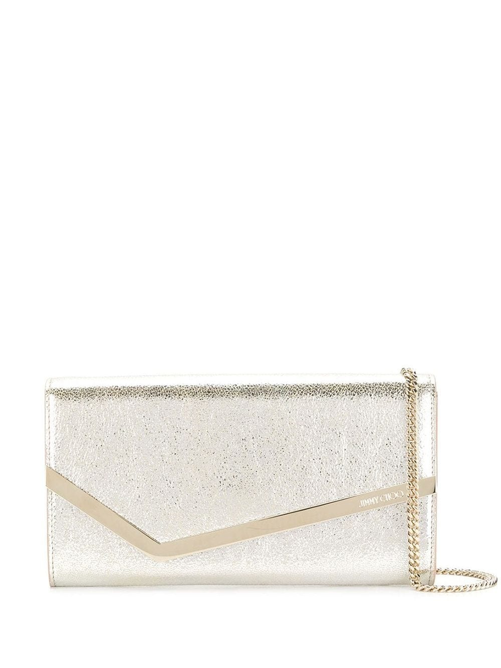 champagne Emmie leather clutch bag - 1