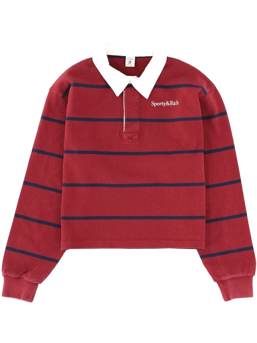 STRIPED COTTON POLO SHIRT WITH LOGO - 1