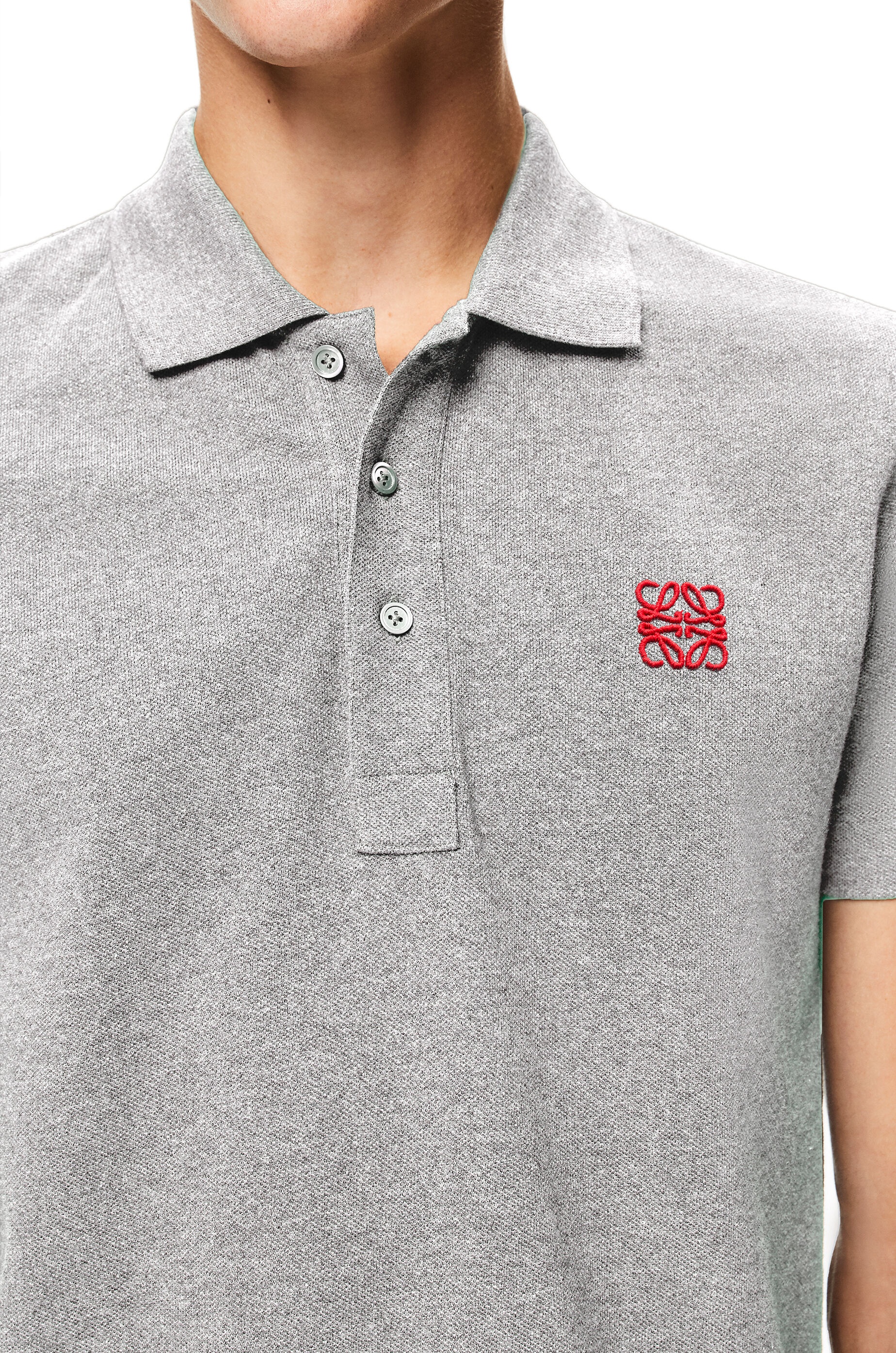 Anagram embroidered polo in cotton - 5