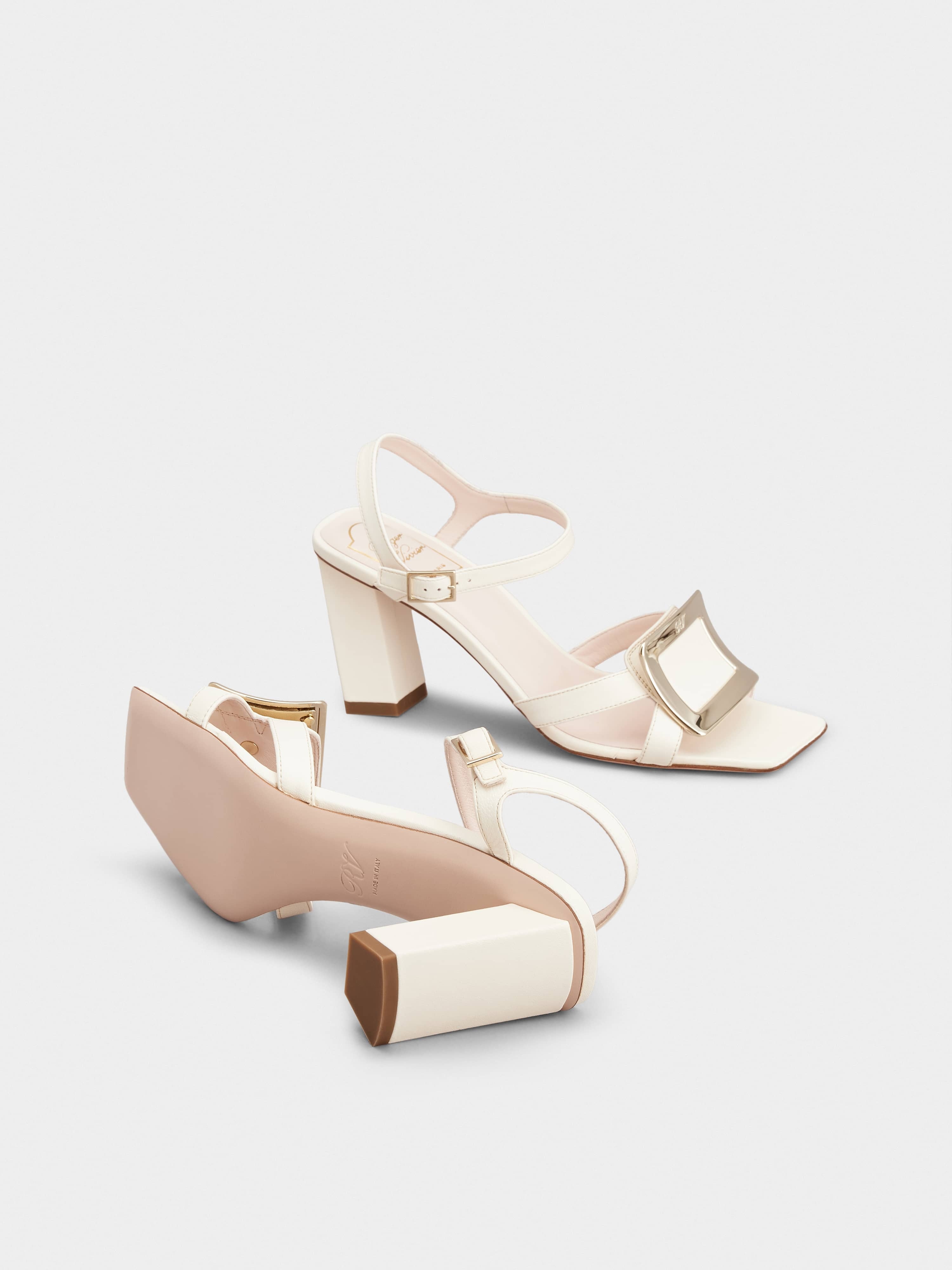 Belle Vivier Metal Buckle Sandals in Nappa Leather - 6
