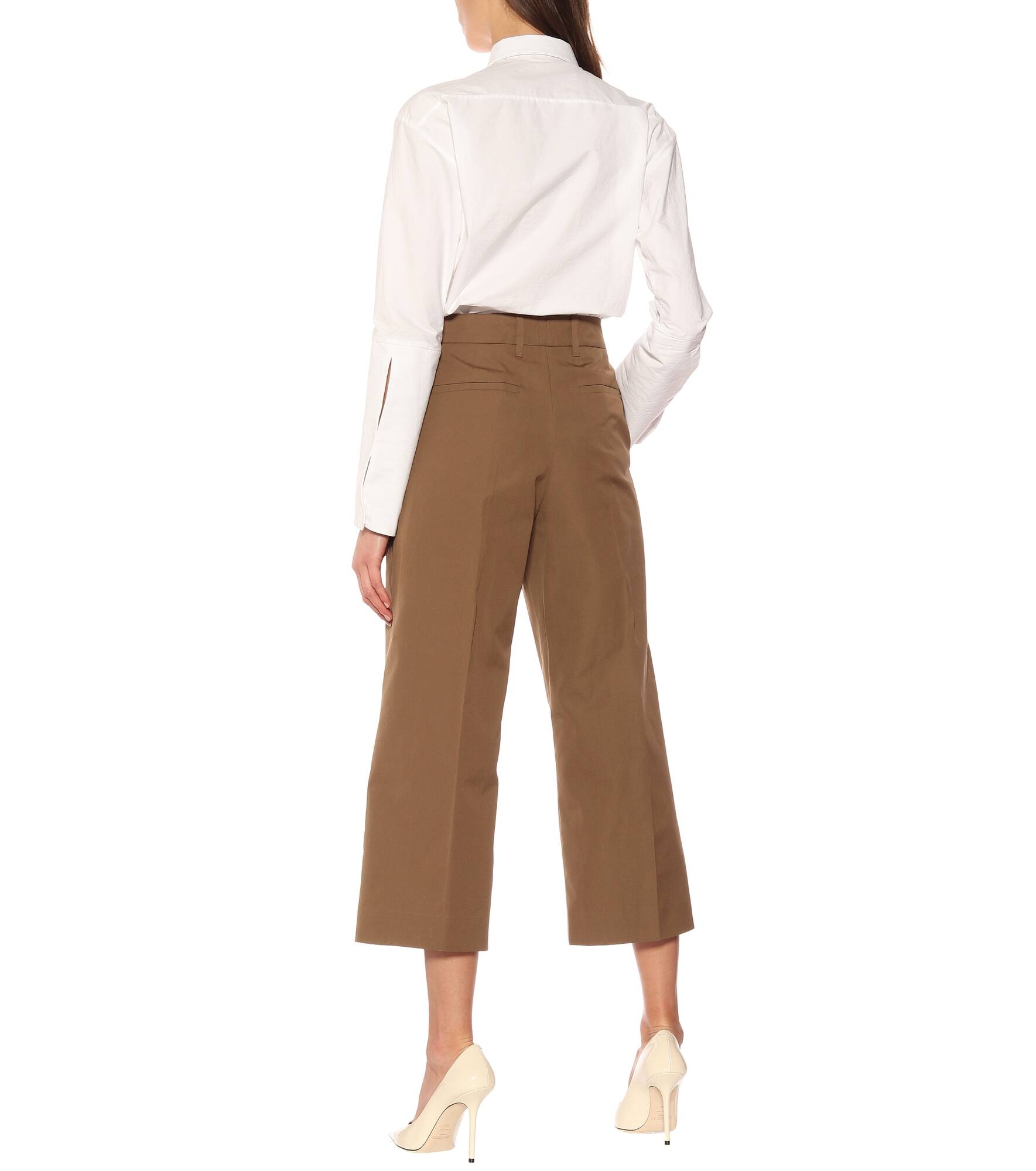 Cropped high-rise cotton pants - 3