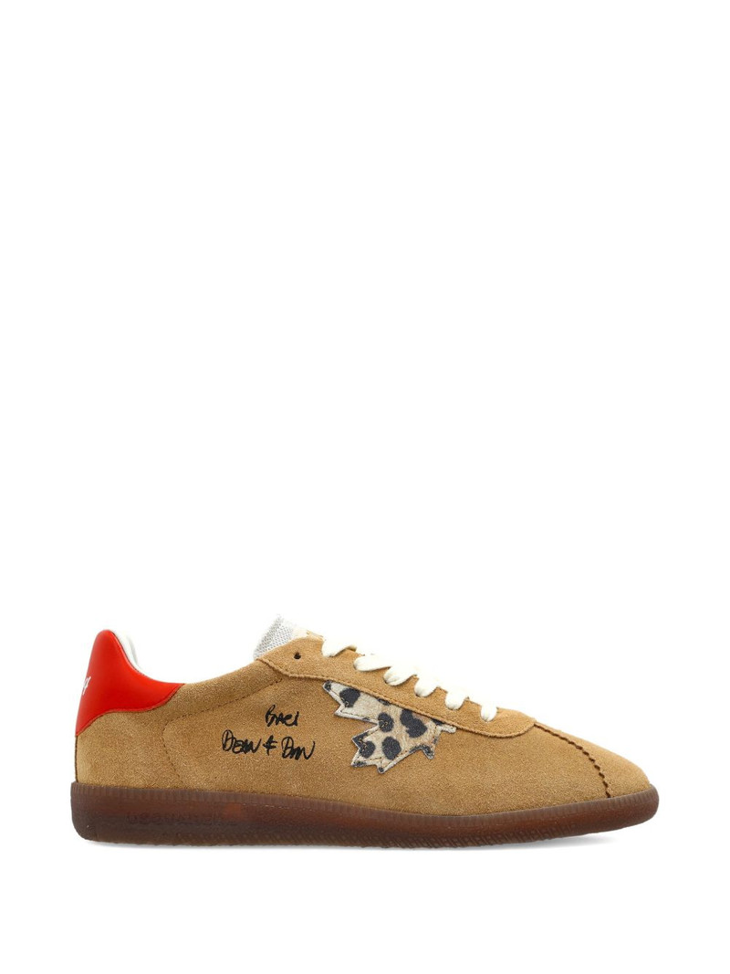 leaf-appliqué lace-up sneakers 1
