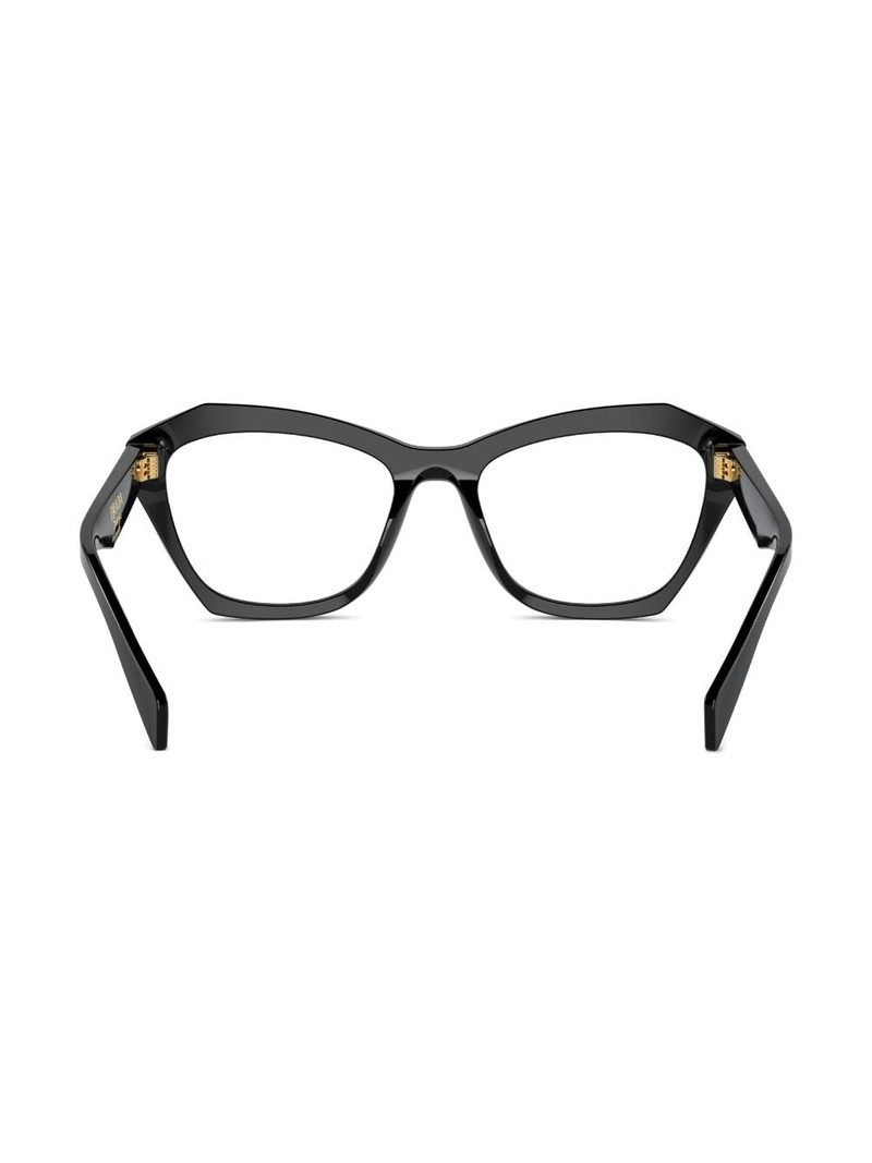 logo-engraved geometric-frame glasses 4