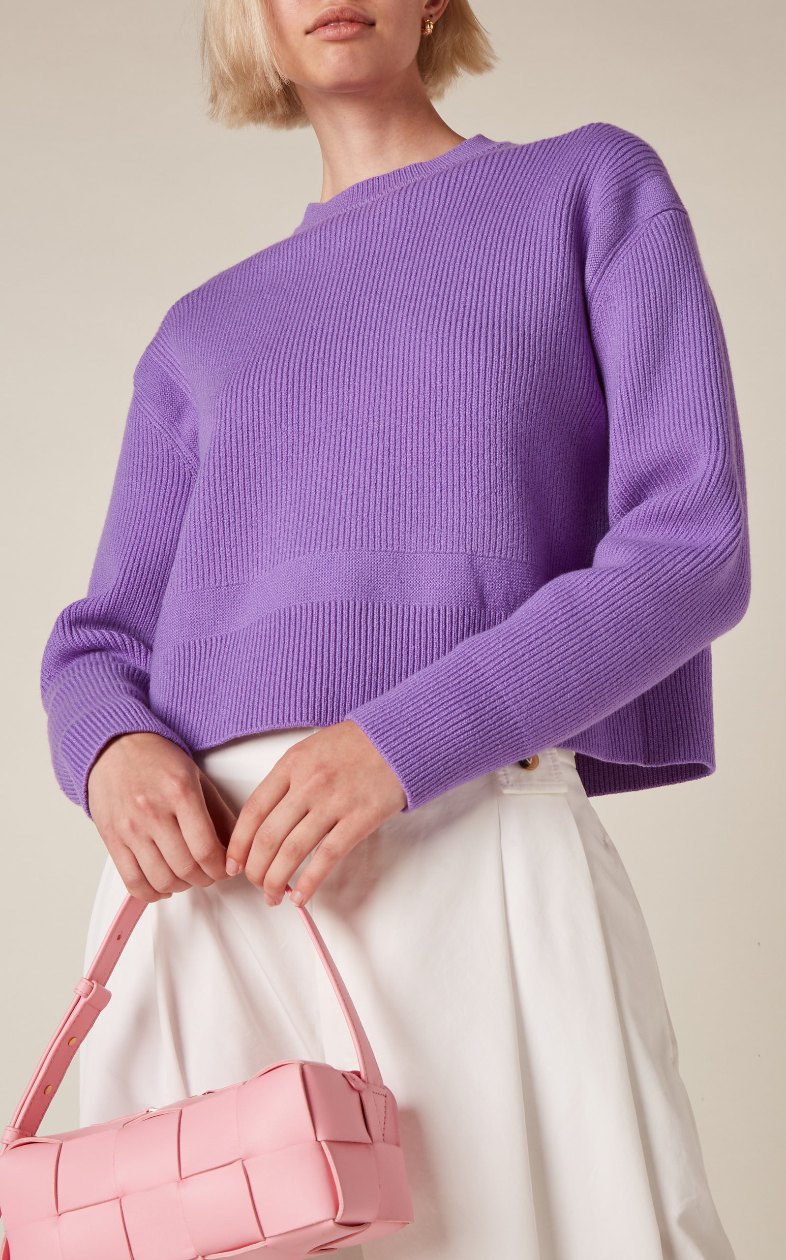 English Ribbed Cashmere-Blend Sweater purple - 2