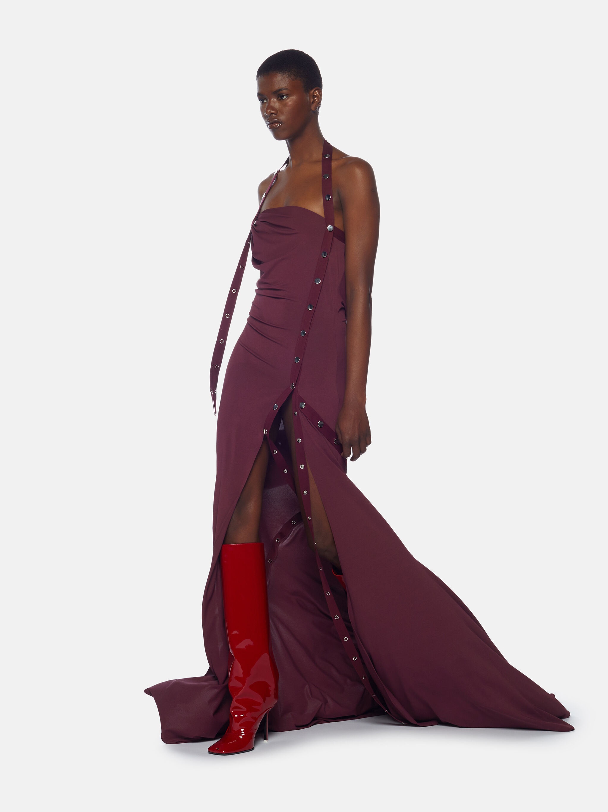 DARK GRAPE LONG DRESS - 4