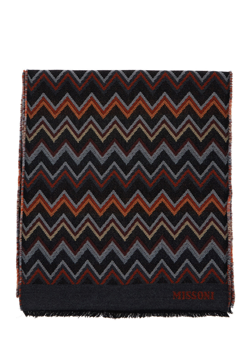 Missoni Men Multicolor Scarf With Zigzag Motif And Fringed Hem In Wool Man - 1